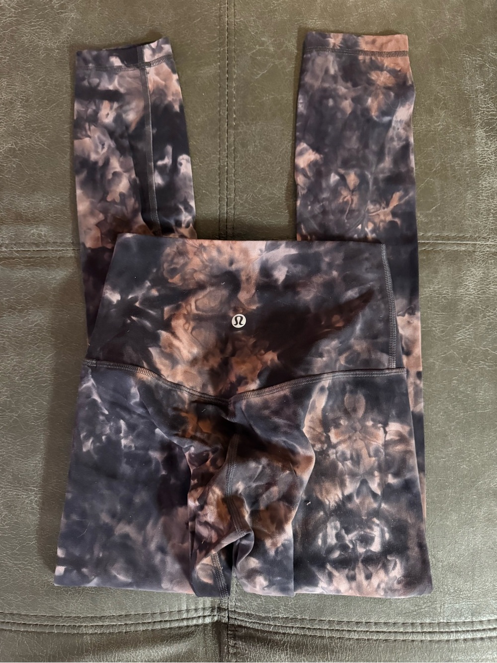 Lululemon High-Rise Tie-Dye Leggings - Black & Brown